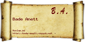Bade Anett névjegykártya
